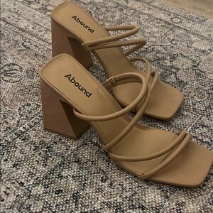 Abound Camel Strappy Block Heels